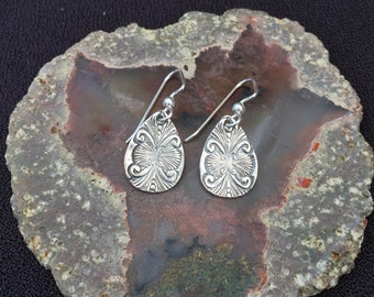 Double Shell Fine Silver Earrings