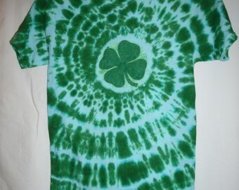 Handmade Shamrock/4 Leaf Clover Tie Dye Shirt