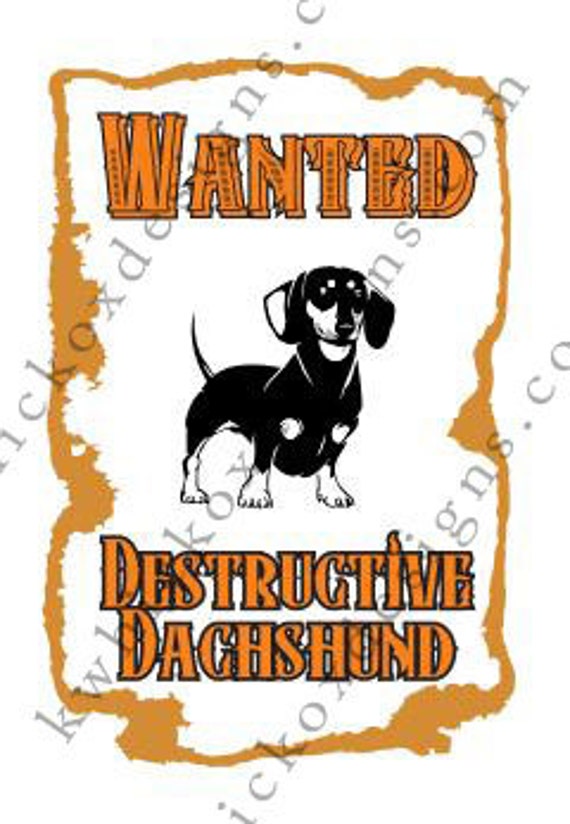 Download Items similar to Svg File, Dachshund, Doxie Bad Dog Wiener, Weiner SVG, SCAL DXF Cricut ...