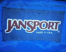 JANSPORT BACKPACK external frame vintage 80's LEATHER trim blue made in usa
