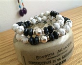 Cool In Contrast Gemstone Bracelet, Bohemian Chic Gemstone Bracelets, Beach Resort Style, Healing Gemstones, Designer Chic Bracelets Cool In Contrast Gemstone Bracelet, Bohemian Chic Gemstone Bracelets, Beach Resort Style, Healing Gemstones, Designer Chic Bracelets