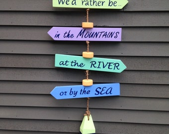 Travel Trailer Decor, Custom Sign, Arrow Sign, Hanging Sign, Lake House Sign, Camp Sign, RV Sign, Double Sided Sign, Destination Sign