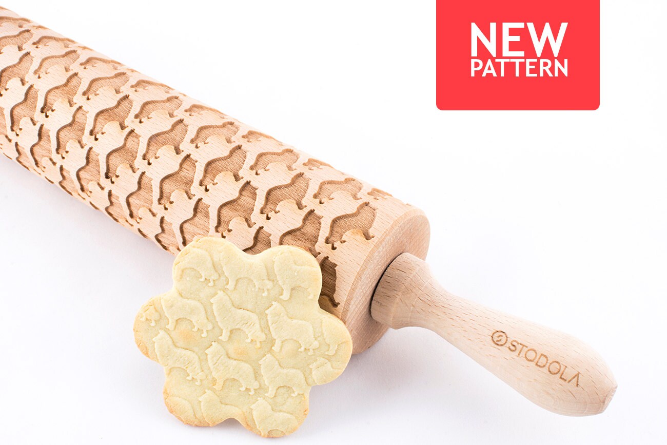 Sheltie Embossed engraved rolling pin for cookies
