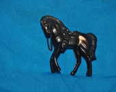 HORSE 2 1/4" x 2 1/4" Made in Japan BRASS Toned Saddled with Chain through nose