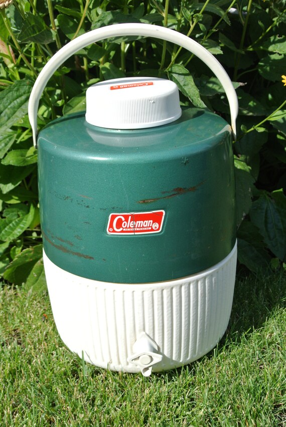 Items similar to Vintage Coleman Water Jug, Water Cooler, Retro Camping
