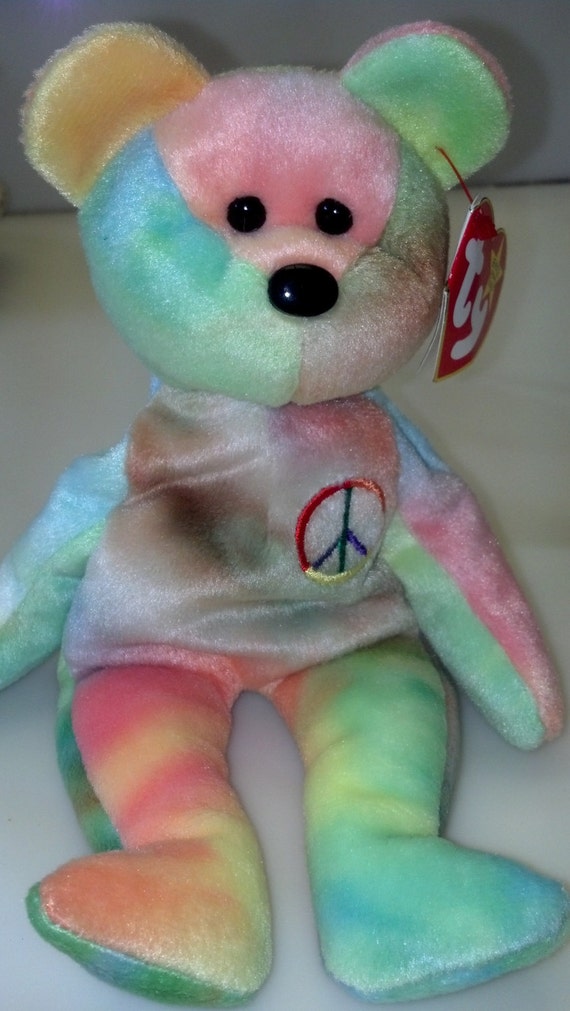 Peace the Bear Original Ty Beanie Baby by CaliforniaCrownJewel