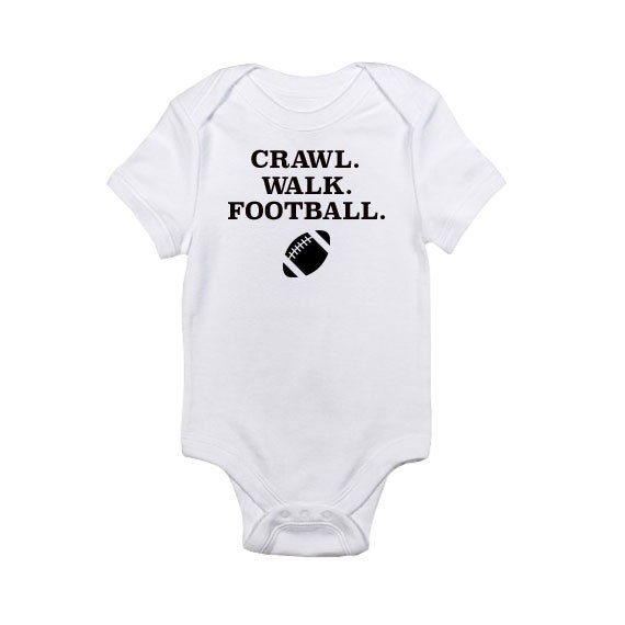 Crawl. Walk. Football. Baby Onesie