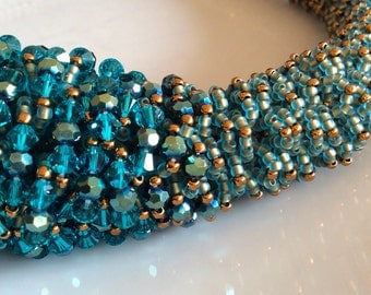 Flat Cellini Spiral. Peyote Stitch Necklace. Seed by momsjewellery