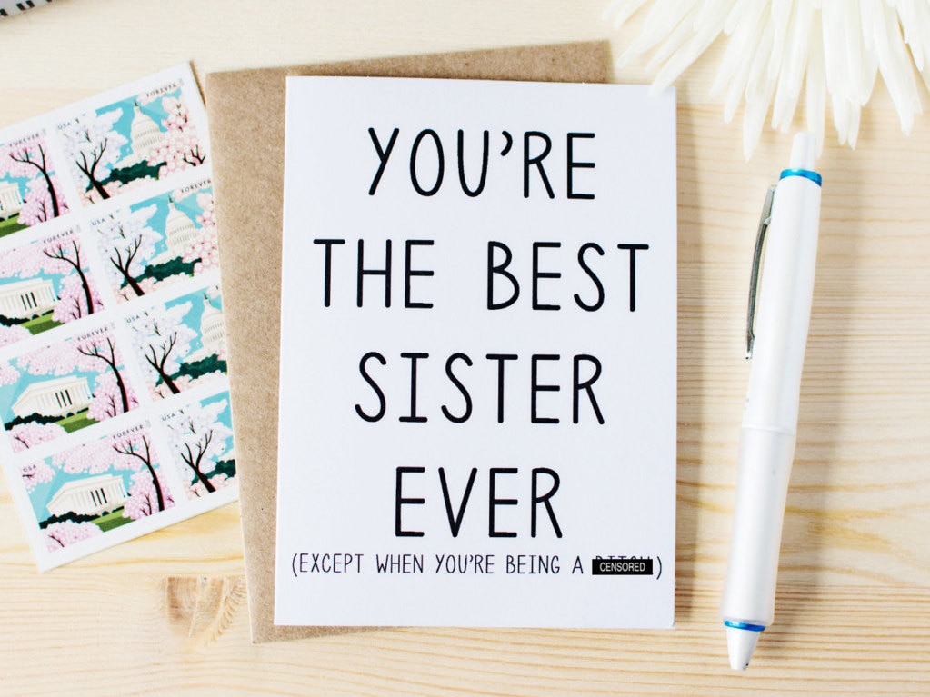 Funny Sister Birthday Card Card for Sister You're The