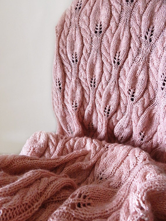 Knitted blanket pale pink blanket pink sofa throw house