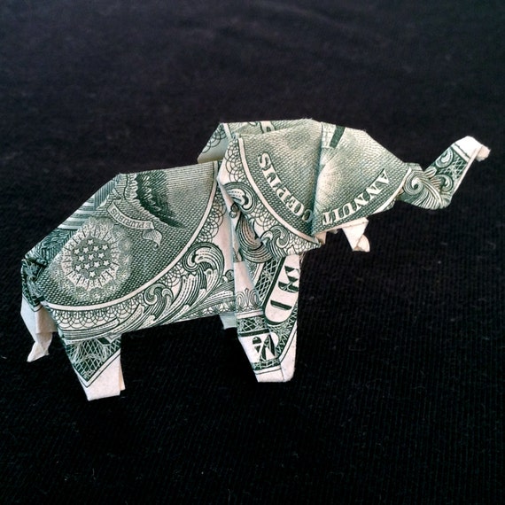 money origami elephant instructions