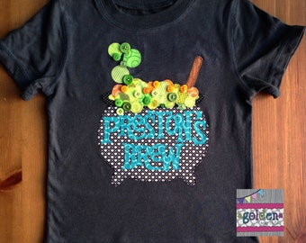 Halloween Witch's Brew Cauldron Name tee