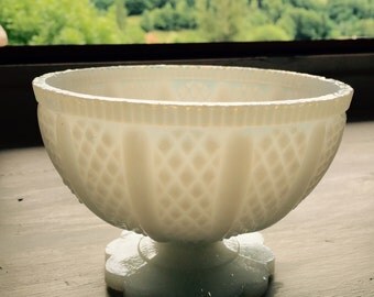 French Antique Vintage Hobnail White Milk Glass. Cottage chic, French Farmhouse, Shabby Chic.