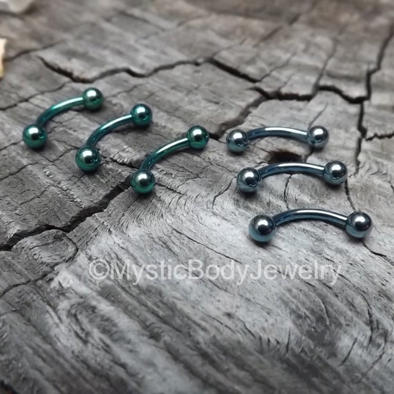 Rook Labret Curved Barbell 16g 5/16 Daith by MysticBodyJewelry