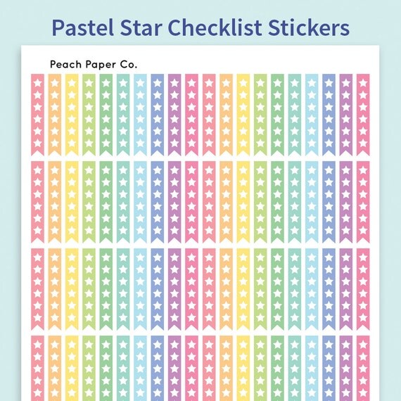 items similar to pastel checklist stickers star