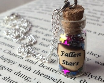 Multicoloured Fallen Stars Bottle Necklace / Pendant Charm / Bookmark / Earrings / Decoration / Keyring
