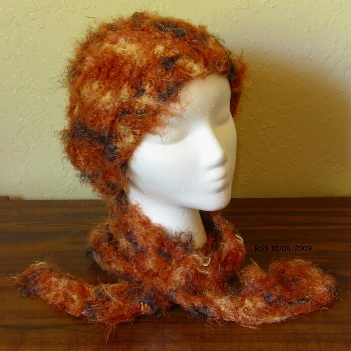 Download Fancy Fur Scarf and Hat Set Handmade Crochet by RSSDesignsInFiber
