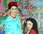 Frida Kahlo Print Instant Digital Download Poster Hairdressing Rosa Covarrubias Dreads Mosiac Huge Aqua Blue Red Black Green Yellow Frida Kahlo Print Instant Digital Download Poster Hairdressing Rosa Covarrubias Dreads Mosiac Huge Aqua Blue Red Black Green Yellow