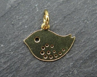 Gold over Sterling Silver Birdie Pendant 10mm (CG7760)