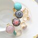 SALE Stone Rings - Turquoise Stone, Pink Quartz, Vintage Glass, 24K Gold Filled Ring, Bride, Bridesmaid, Wedding