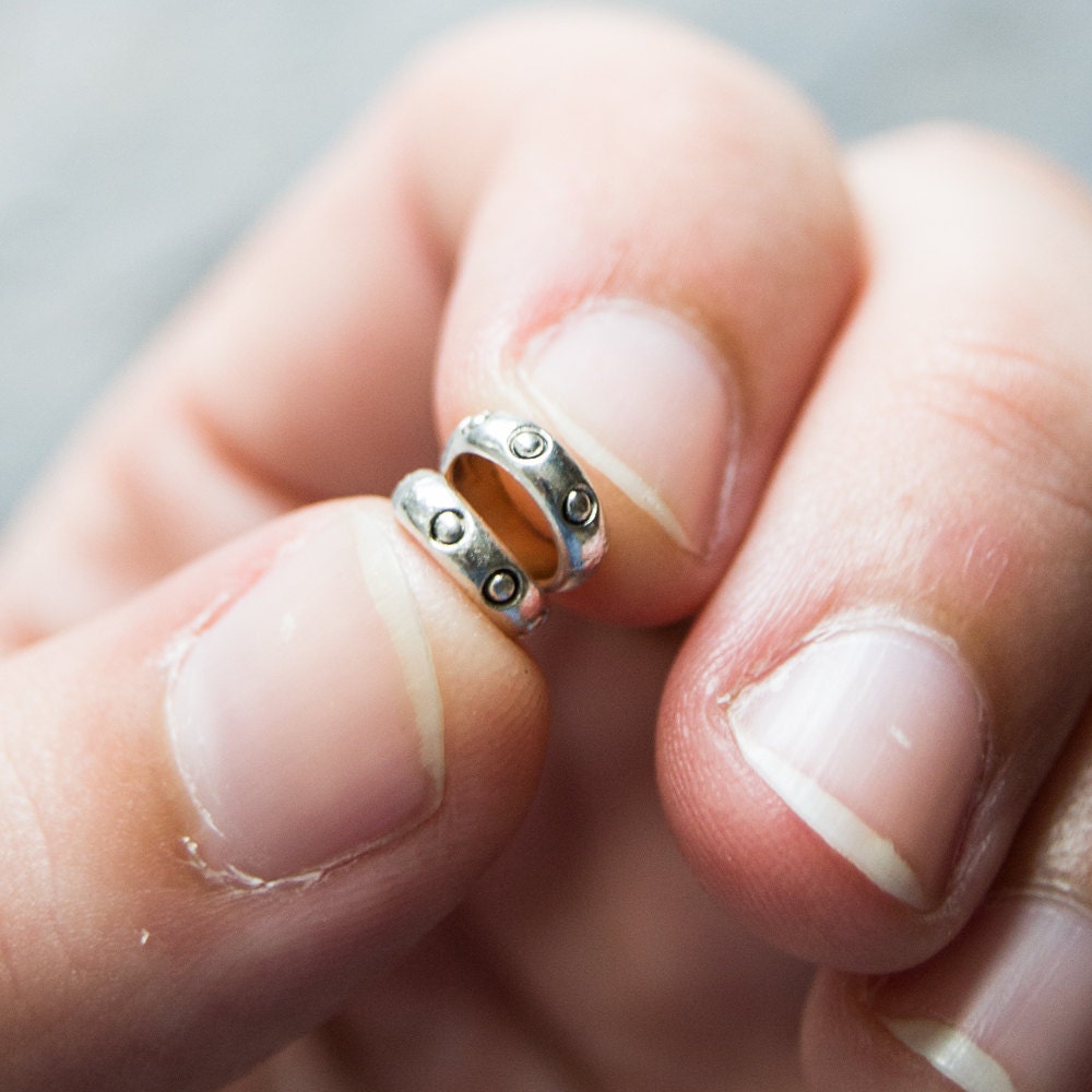 15 Metal Spacer Rings Spacer Beads Large Hole Ring by KanduBeads