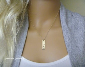 Bar Necklace Mommy and Two baby Birds Necklace - Mother of the Bride Necklace - Mothers Day Gift