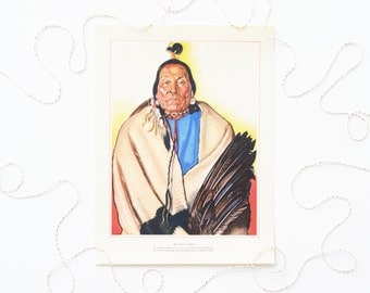 Vintage Native American Litho Print by Winold Reiss - Big Face Chief