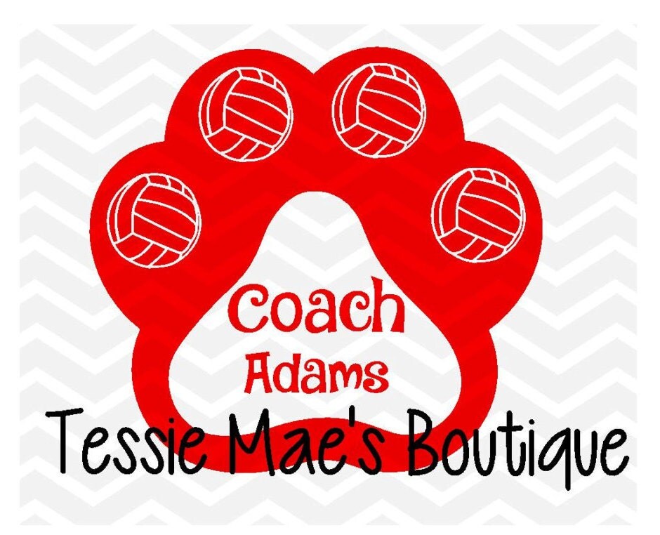 Volleyball Paw Print Instant Download