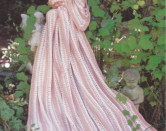 Crochet Afghan Pattern, Home Decor, Bedspread, Couch Sofa Throw Blanket, Mile A Minute - The Needlecraft Shop - Peach Pleasure