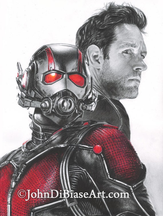 Drawing Print Of Paul Rudd As Scott Lang Ant Man Drawing Print Of Paul Rudd As Scott Lang Ant Man