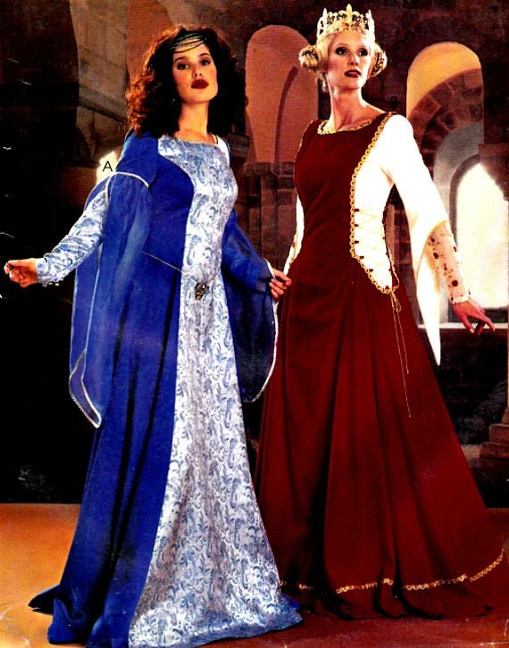 Renaissance Dress Camelot Medieval Costume Sewing Pattern Size
