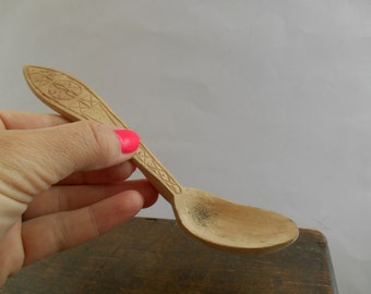 Small Wooden Spoon Carved wood spoon Farmhouse Kitchen spoon Swedish spices spoon Hand carved spoon Primitive spoon