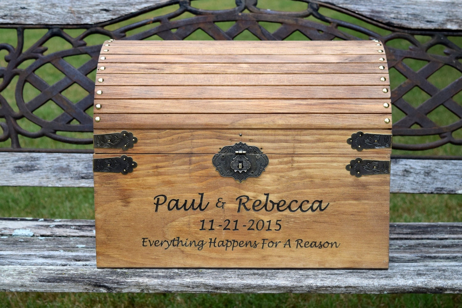 Extra Large Lockable Rustic Wooden Card Box Wedding Card Box