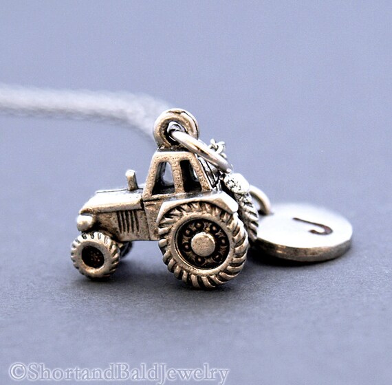 Tractor necklace Tractor charm Farm tractor necklace
