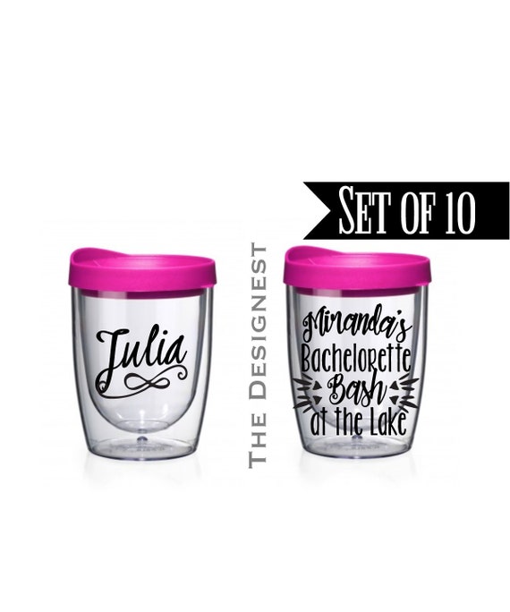 bachelorette tumblers party for 10 Bachelorette Bach Bridesmaids Favors Party for of Set