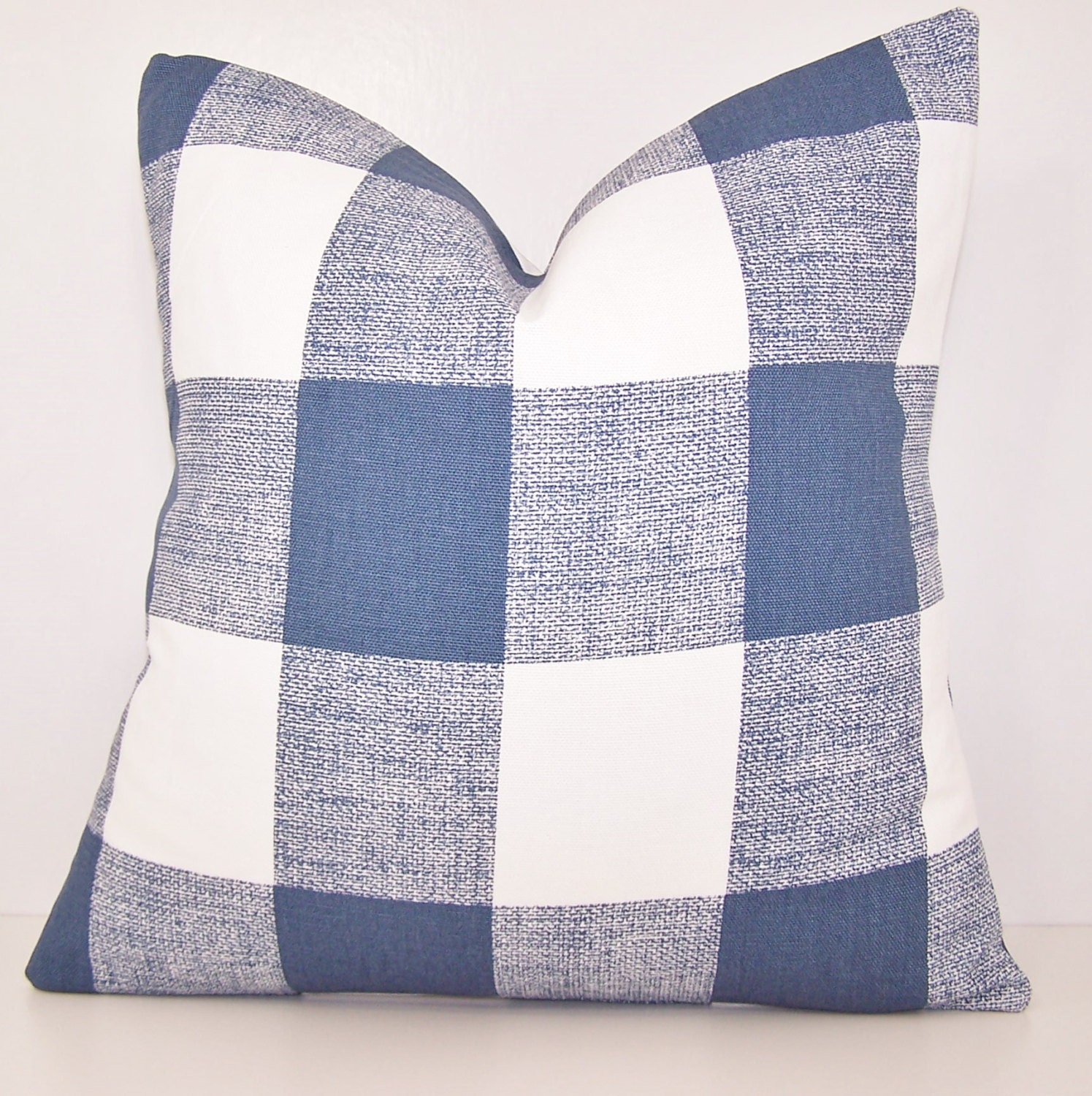 Buffalo Check Pillow Cover Toss Pillow Navy by Cathyscustompillows