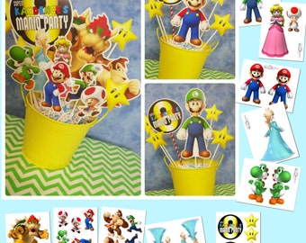 Super Mario Bros. Printable Centerpiece | Mario Birthday | Mario Decorations | Mario Centerpiece | Mario Printable | Epic Parties by REVO