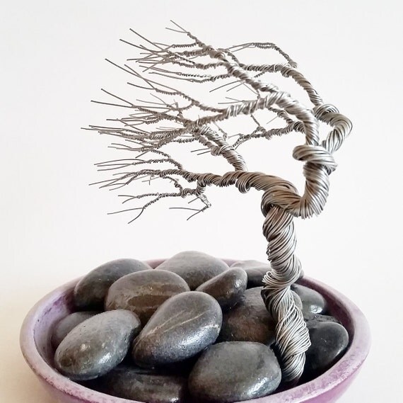 Windswept Bonsai Willow Wire Tree Sculpture by BonsaiWireTree