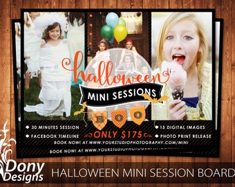 Halloween Mini Session Template Photography Marketing board - Photoshop template Instant Download - BUY 1 GET 1 FREE: ms-517