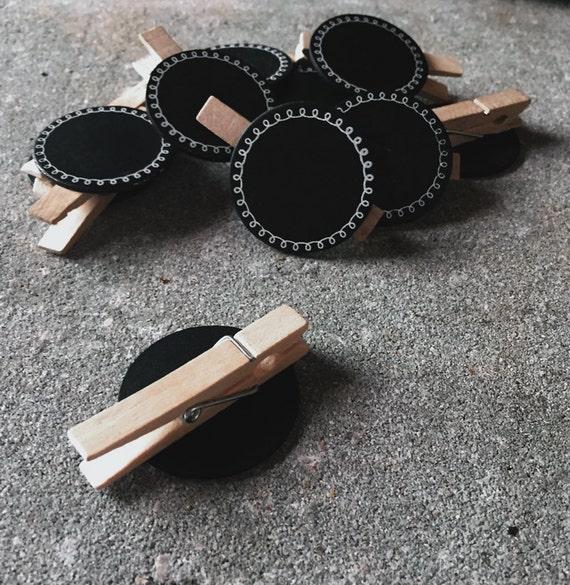 10 Chalkboard label clothespins Chalk board by GingersnapPress