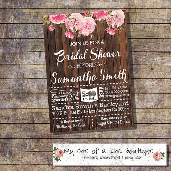 Country Chic Bridal Shower Invitations 4