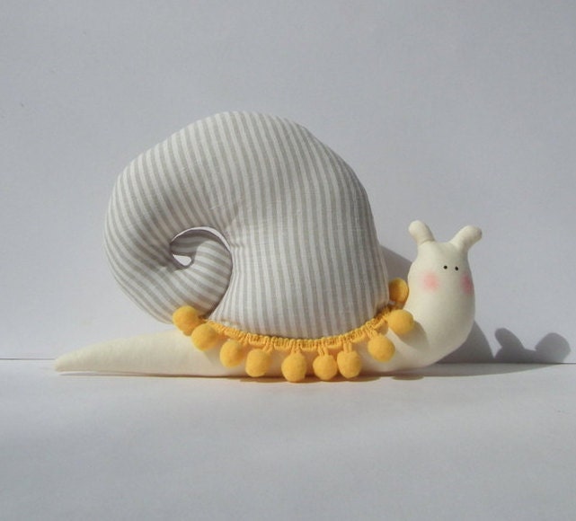 Snail toy stuffed Snail animal toy in modern by CherryGardenDolls