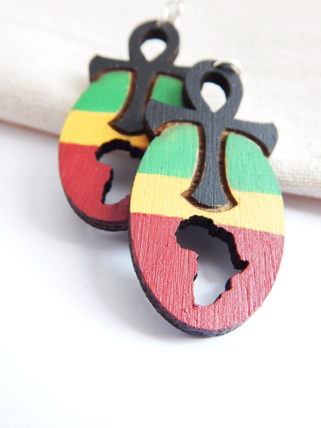 Ankh Africa Earrings Afrocentric Earrings Africa Shaped