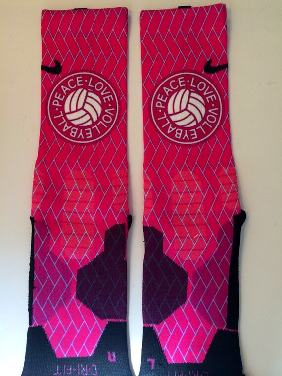 Peace Love Volleyball Custom Nike Hyper Elite socks