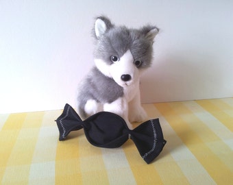 Small Black Squeaky Dog Toy , Stuffing Free, Durable Dog Toy , Squeaky Puppy Toy , Upcycled Denim Dog Toy , Handmade Dog Toy , Tough Dog Toy
