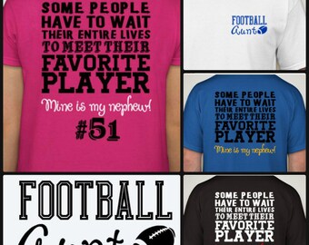 New & Hot Football Aunt t-shirt Proud Football Auntie Shirt Sports Fan Cheer customize with YOUR TEAM COLORS!