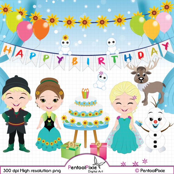 Frozen Fever Birthday party clipart Frozen clipart Princess