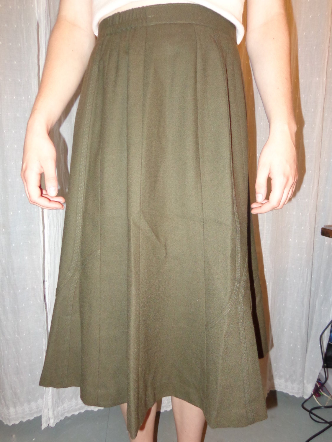 Olive Green Vintage Skirt Haute Juice 1973