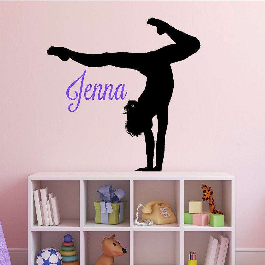 Personalized Gymnastics Decor Gymnastics Wall Decal Name