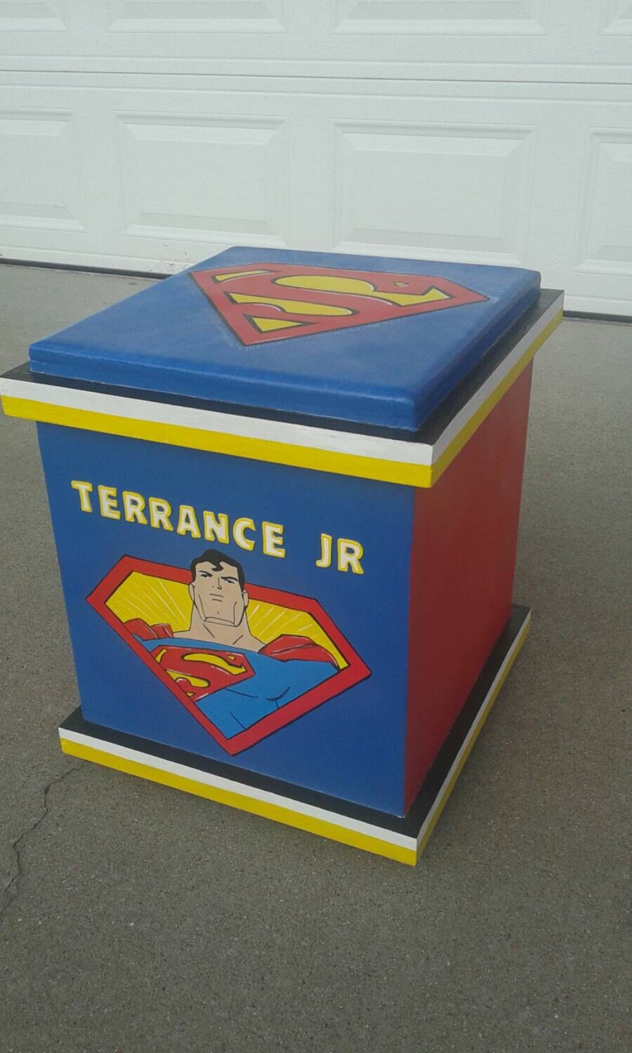 Superman inspired toy box boys room by PrettyHomeCreations